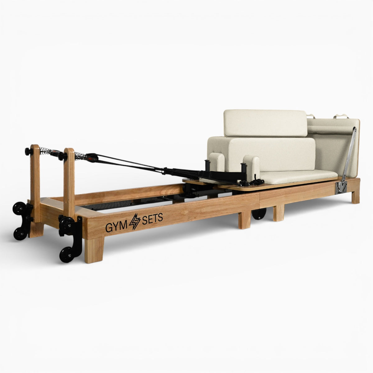 GymSets Flodable Oak Reformer Pilates Machine - Full Size Studio Grade